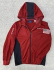 Delta Airlines Lands End Jacket Mens Small Red Hoodie Sweatshirt Ramp Employee