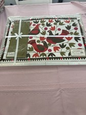 Vintage MCM 8 Piece Victory Luncheon Lunch Set 100% Linen Doves Czechoslovakia