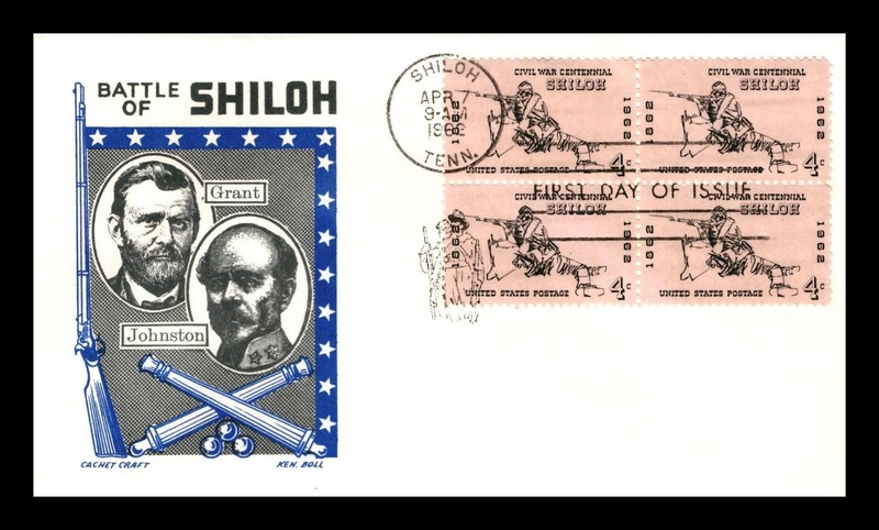 BATTLE OF SHILOH FIRST DAY COVER 1962 KEN BOLL CACHET CIVIL WAR