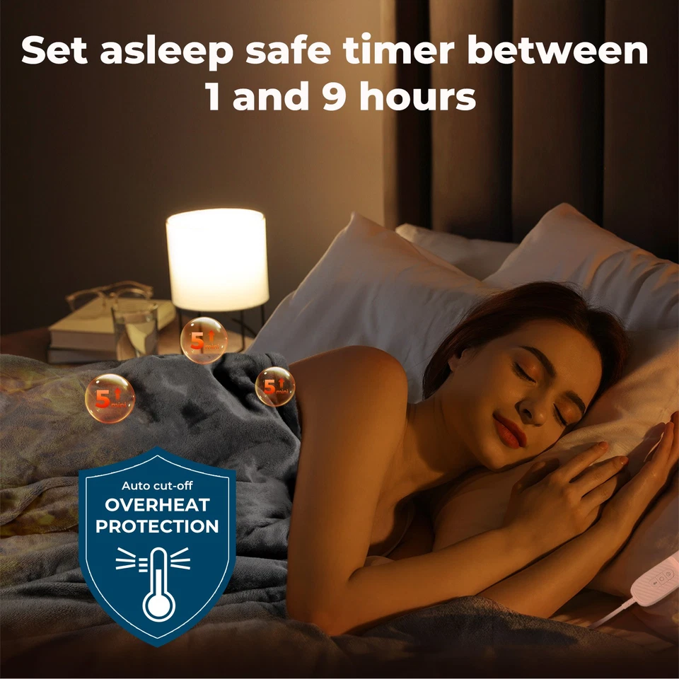 Lavio Electric Blanket Throw Fast Heated Soft Reversible Washable for Bed Sofa - Image 2 of 4