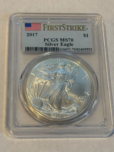 2017 $1 American Silver Eagle PCGS MS70 First Strike -  Flag Label #592