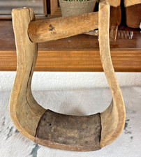 Saddle Stirrup 7 x 6 x 2.5 in Western Bent Wood Cowboy Antique History