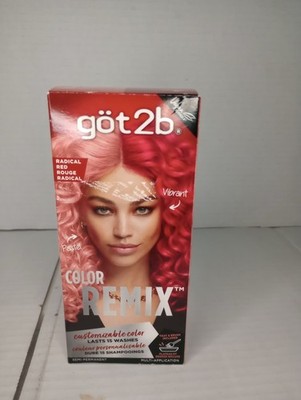 Got2b Color Remix Semi-Permanent Hair Dye Radical Red 092 Lasts 15 Washes Includ