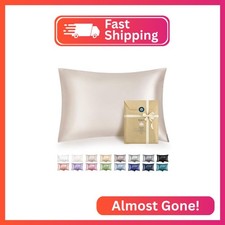 Bedsure Satin Pillowcase with Zipper, Similar to Silk Pillow Cases 2 Pack, Satin