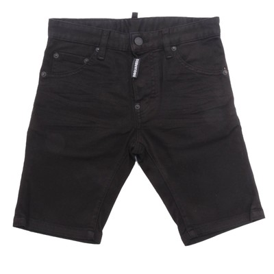7559AH bermuda bimbo boy DSQUARED2 black cotton shorts