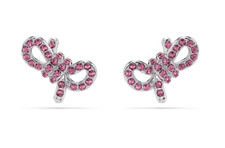 Swarovski 5723557 Orecchini a lobo Lifelong Bow Fiocco Rosa