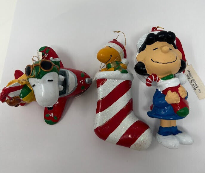 Vintage Kurt Adler 3 Peanuts Charlie Brown Snoopy Lucy Christmas