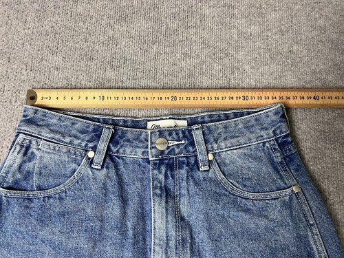 Wrangler Denim Skirt Womens Size-8 Blue Repair Mini Raw Hem Cut-Off A-Line - Picture 6 of 9