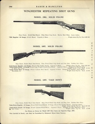 1910s PAPER AD 3 PG Winchester Repeating Shot Gun Stevens Remington Take Down 