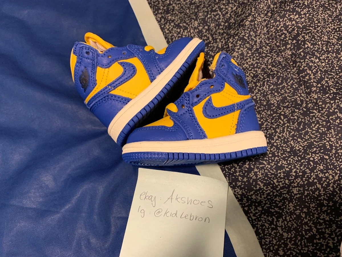 Air jordan 1 blue and best sale yellow