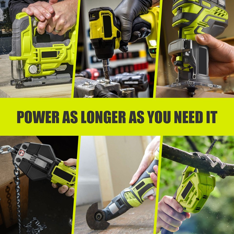 2PCS 5.0Ah 18Volt For RYOBI P108 Battery 18V One+ Plus High Capacity ...