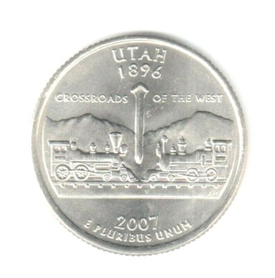 2007-P UTAH STATEHOOD QUARTER DOLLAR - BRILLIANT UNCIRCULATED - FREE POSTAGE