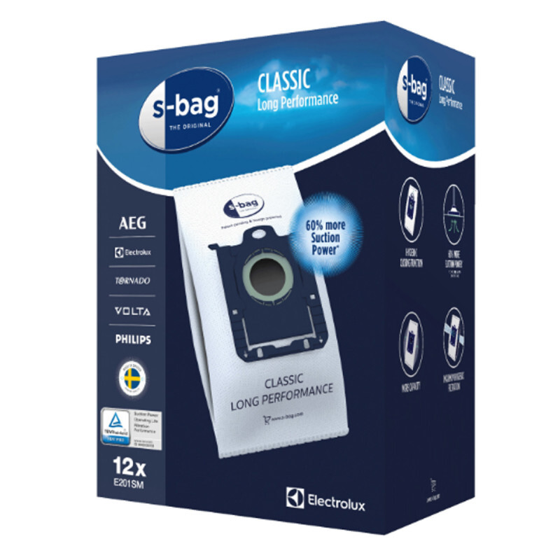 Sacs aspirateur S-BAG CLASSIC E201SM en microfibre par 12 de qualité supérieure