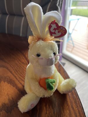 Vintage Ty Beanie Babies Nibblies Bunny With Carrot Date Of Birth