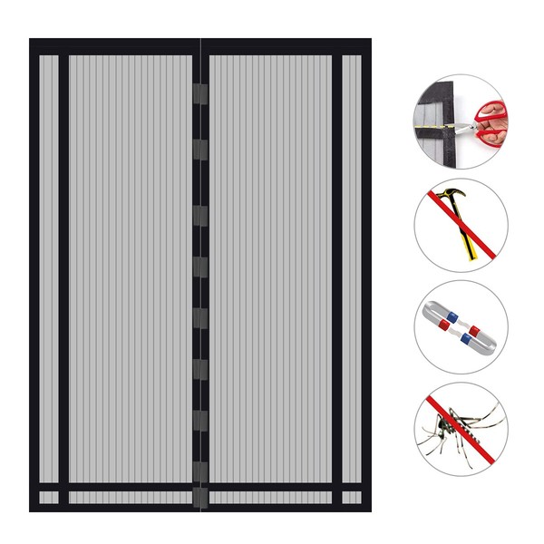 Sekey Magnet Fliegengitter TüR 230X160Cm Zuschneidbar TüRvorhang Insektenschutz-image
