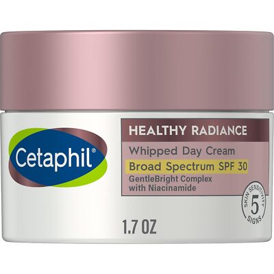 Cetaphil Face Day Cream, Healthy Radiance Whipped Day Cream w/SPF 30, Visibly of