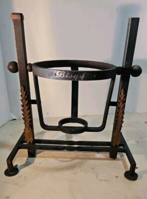 French Napoleon Bisquit Cognac Bottle Holder Cast Iron Pouring Stand  