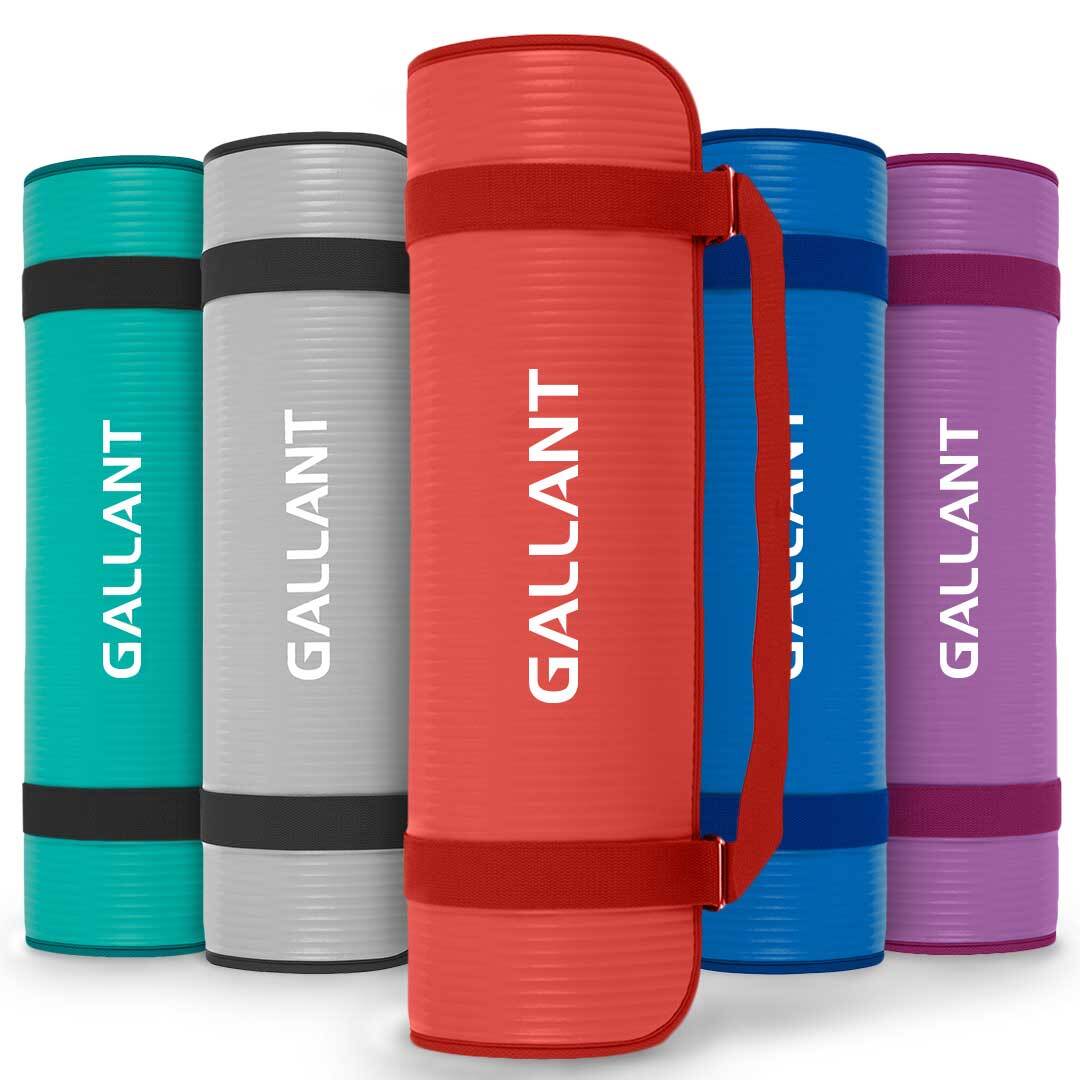 Estera de yoga de ejercicio antideslizante con correa de asa de transporte gimnasio en casa y entrenamiento de gimnasia