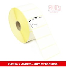 8,000 - Zebra GX420D - 50 x 25mm Direct Thermal Labels / Stickers. Free UK P&P