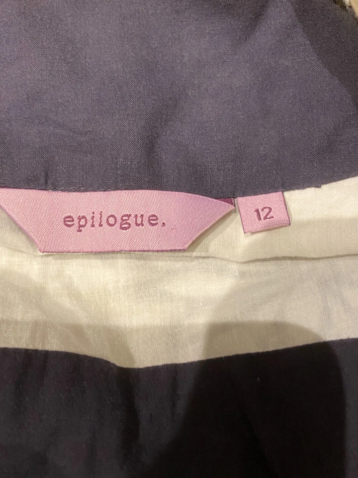 EPILOGUE Ladies Green Black White Floral Cotton Lined A-Line Skirt Size 12 - Image 3 of 4