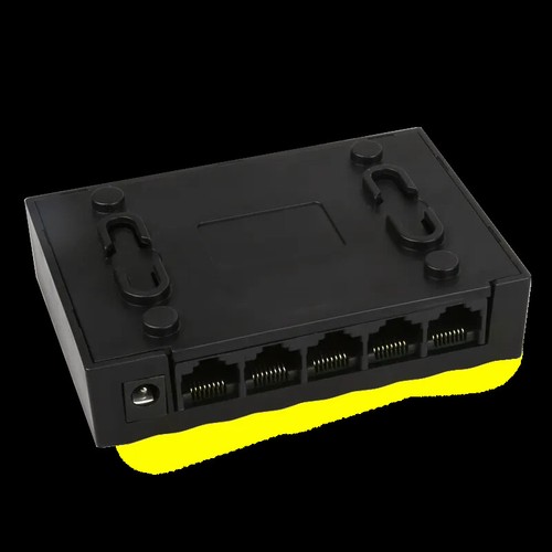 5 Ports Gigabit Network Switch Hub 10/100/1000Mbps Ethernet EU US Power Adapter - Picture 6 of 7