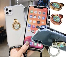 Handy Schutz Hülle Band Kette Handytasche Diamant Ring Transparent Schnur Umhäng