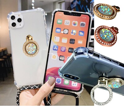 Handy Schutz Hülle Band Kette Handytasche Diamant Ring Transparent Schnur Umhäng