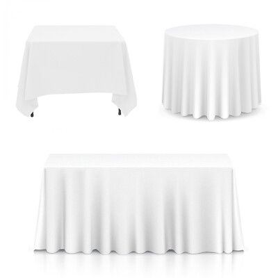 Weiß Schwarz Tischdecke Rund Rechteckig Quadratisch Tischdecke Hochzeit Party Bankett