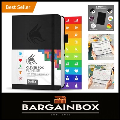 Efficient Daily Planner: Undated A5 Organizer with Time Scheduling & Reviews