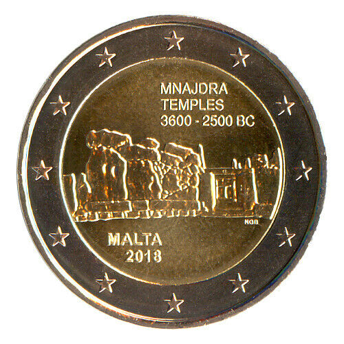 Special Coins Malta: 2 Euro Coin 2018 Temple of Mnajdra Special Coin Commemorative Coin - Picture 1 of 1