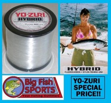 YO-ZURI HYBRID Fluorocarbon Fishing Line 12lb/600yd CLEAR NEW FREE USA SHIP 
