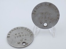 Original WWI US Army Dog Tag Set - PVT. Earle Weaver - Quartermaster Corp