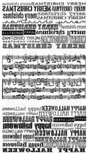 Tim Holtz Stampers Anonymous "SEASONAL REFLECTIONS" Red Rubber Cling Stamp Set