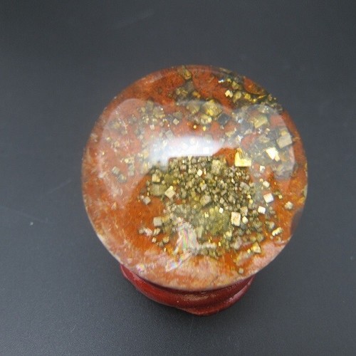 Natural Symbiotic Chalcopyrite Phantom Crystal Ball Quartz Sphere 黄铜矿幽灵水晶球 - Picture 5 of 13