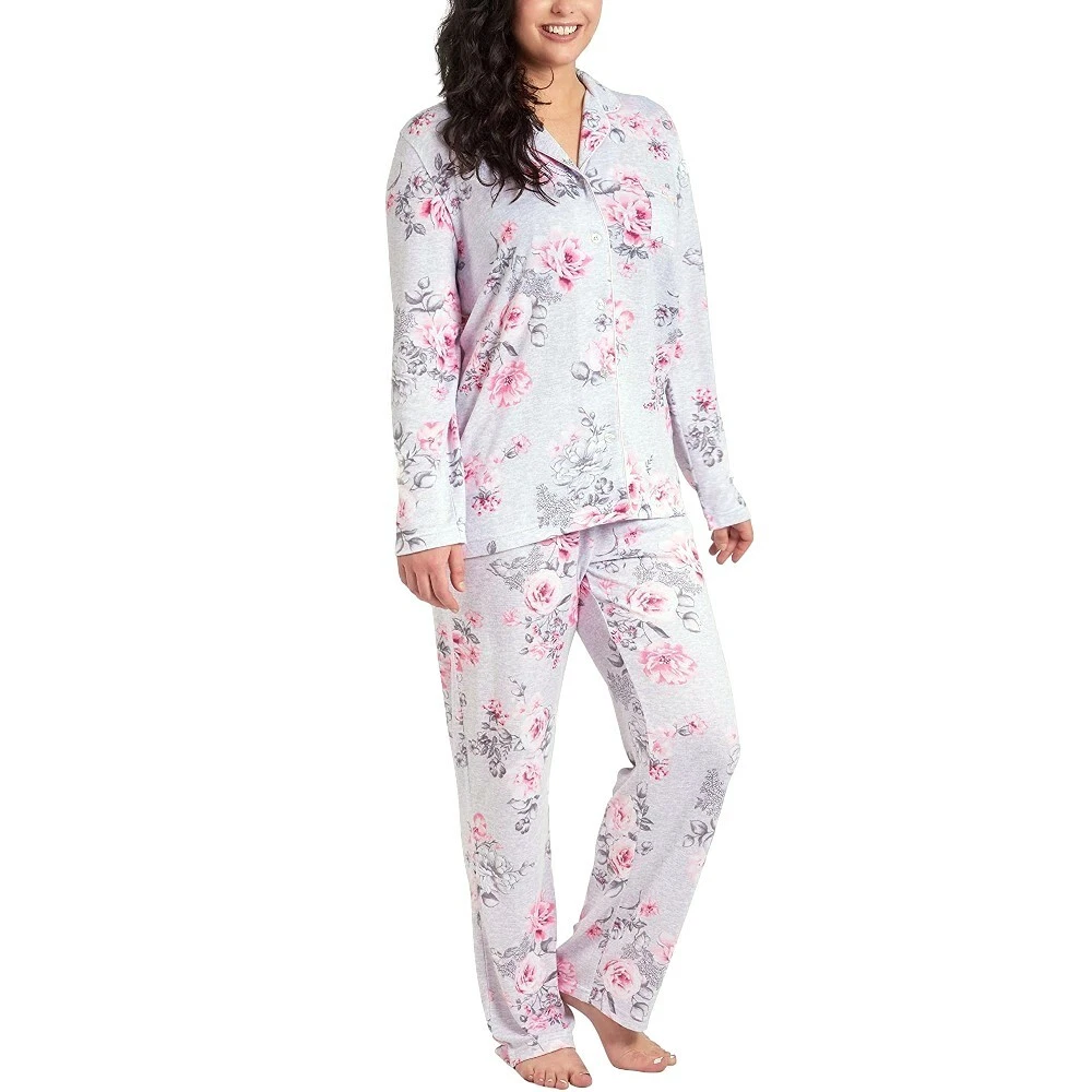 Laura Ashley Women 2PC Pajamas Set Top Pants Long Sleeve Floral