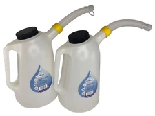 Lot of 2 Funnel King Measuring Container (4Qt) Plastic Pitcher W/Spout Oil Gas