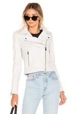 Lamarque Nwt $600 Donna White Leather Revolve Anthrpologie Moto Biker Jacket Xs