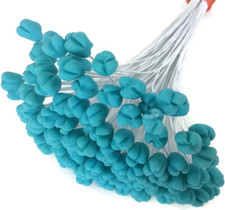 Blue Stamen Pollen Lilly Long Head Flower Craft Artificial Round Floral