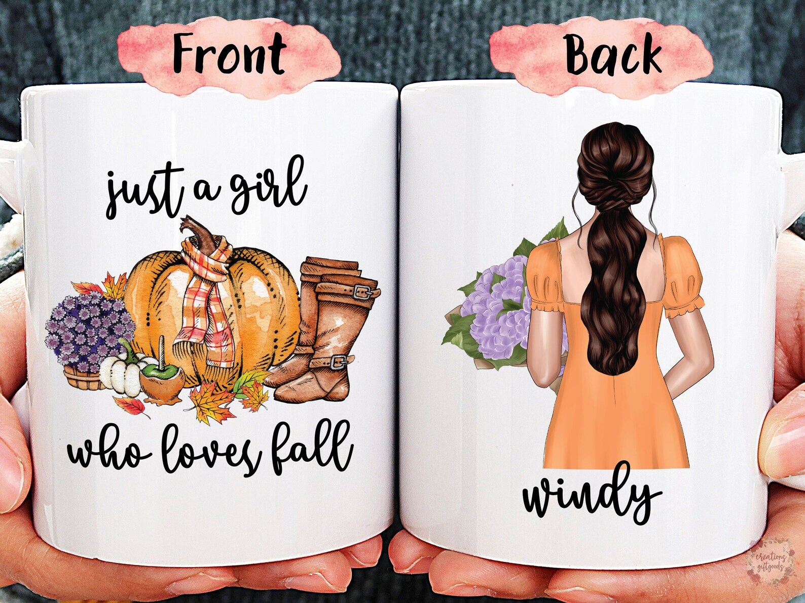 Just A Girl Who Loves Fall Coffee Mug Custom Best Friend Gifts Autumn Mug