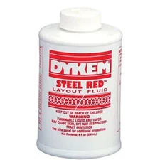 Dykem Red Layout Fluid - 8 oz Brush-In-Cap bottle- Red
