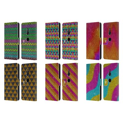 HEAD CASE DESIGNS GLITTERING PATTERNS LEATHER BOOK WALLET CASE FOR SONY PHONES 1