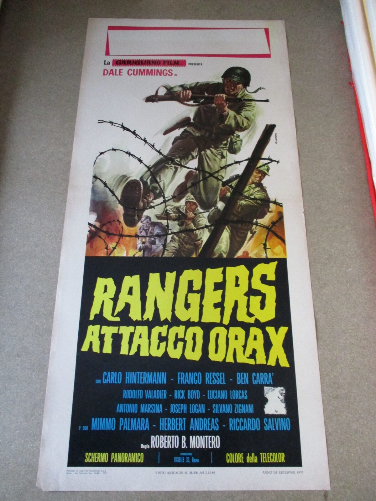 Locandina originale film Rangers attacco ora X (1970) - Regia di Roberto Bianchi Montero