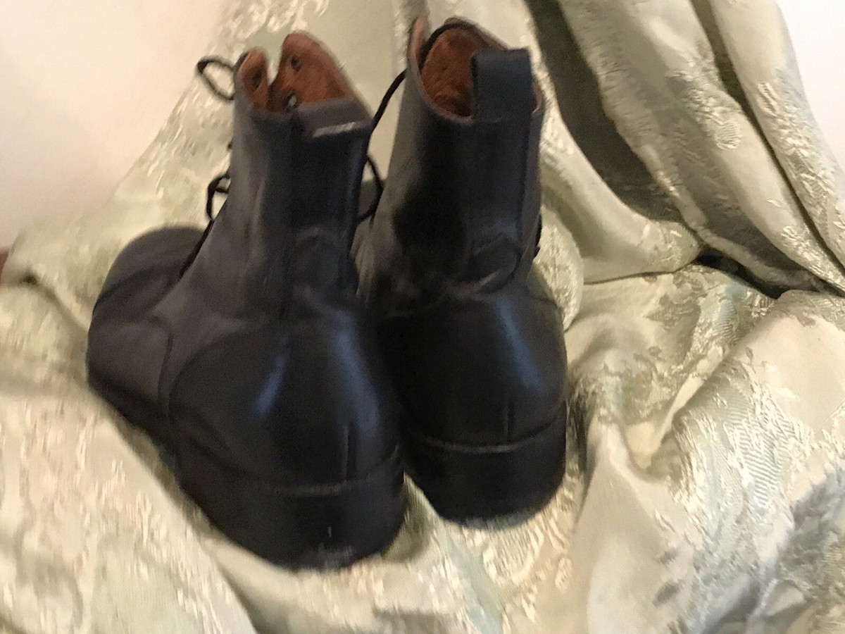 Vintage Dockmasters Boots Italy Black Lace Up Leather Round 