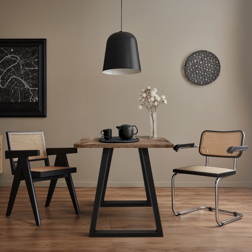 Tischbeine Tischgestell Trapez-Design Industriedesign Stahl 60 x 72 cm Schwarz - Bild 7 von 7