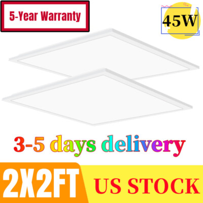 2x2 FT LED Flat Panel Troffer Light, 45W Recessed Back-Lit Drop Ceiling Lights