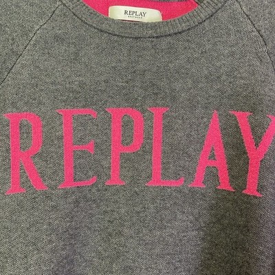 REPLAY KNITWEAR LOGO SWEATER LARGE