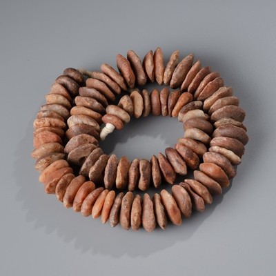 Ancient Neolithic Age Rare Shape Carnelian Beads Necklace (78 pcs)