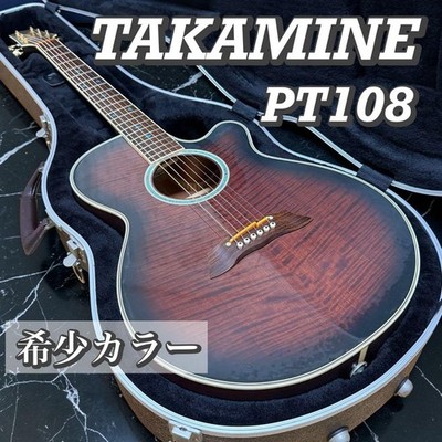 Rare Color Takamine Pt108 Acoustic Electric Guitar With Hard Case Safe delivery 