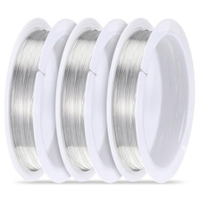 3 Rolls Beading Wire Silver 0.3Mm Copper Wires for Jewelry Making, Tarnish Resis