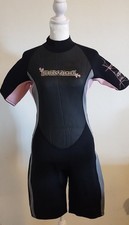 EUC Seadoo Women Wetsuit Scuba Diving Dive Black Pink 4 Way Flex Size 11 12